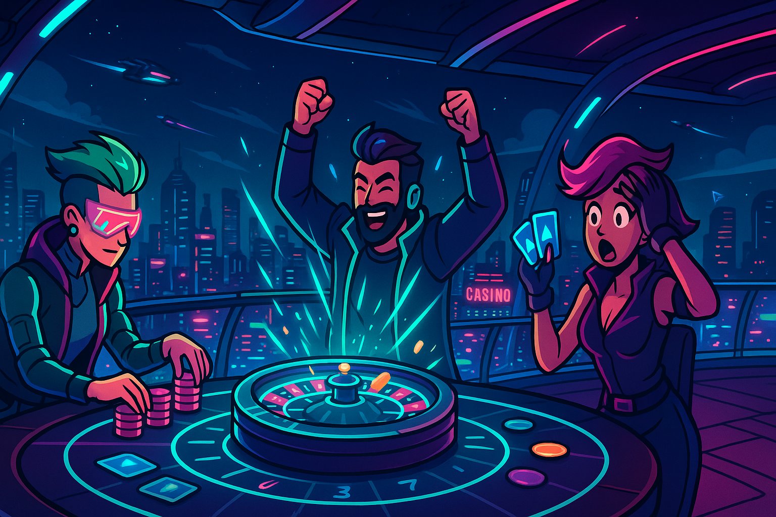 Pusat olahraga dan hiburan virtual neon