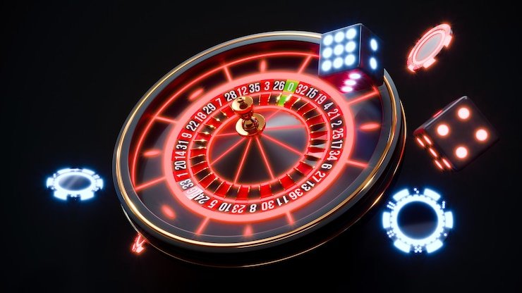 Pengingat 18+ pada tema roulette neon